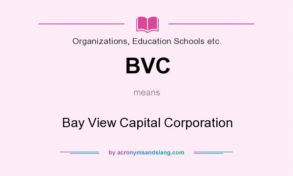 What does BVC mean? It stands for Bay View Capital Corporation