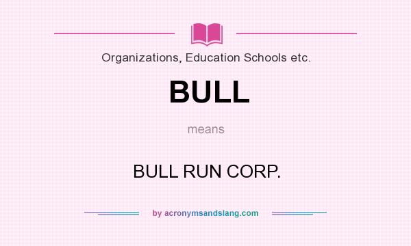 What does BULL mean? It stands for BULL RUN CORP.