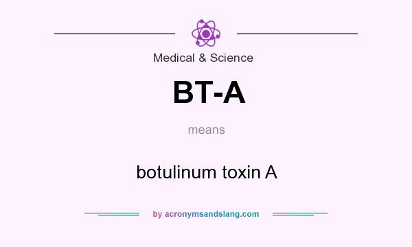 What does BT-A mean? It stands for botulinum toxin A