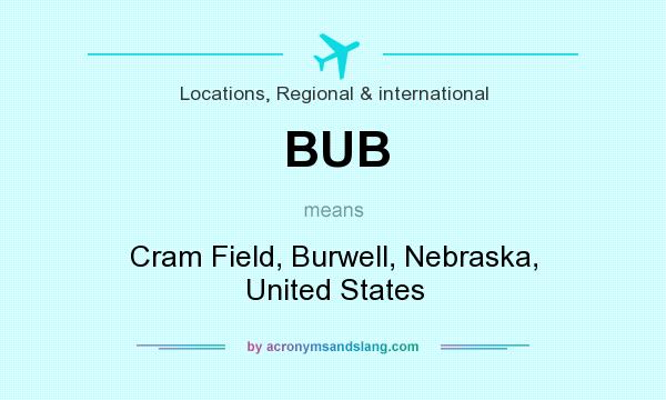 What does BUB mean? It stands for Cram Field, Burwell, Nebraska, United States