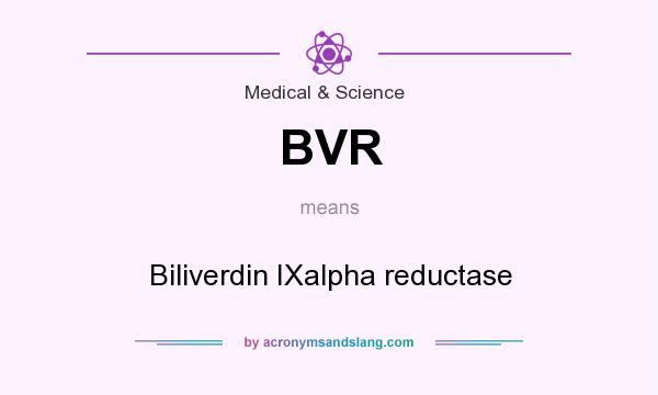 What does BVR mean? It stands for Biliverdin IXalpha reductase