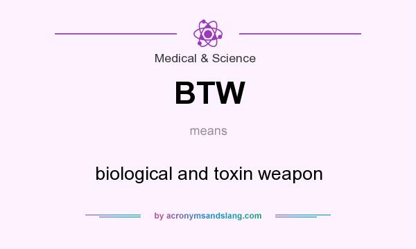 What does BTW mean? It stands for biological and toxin weapon