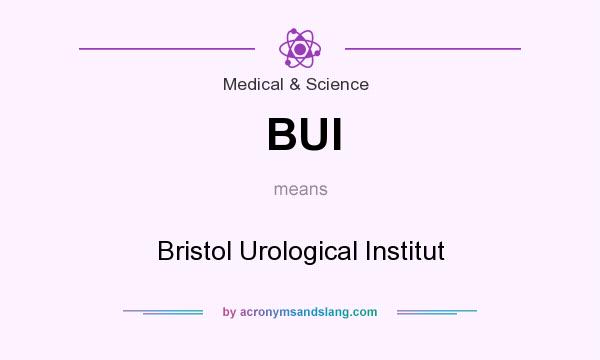 What does BUI mean? It stands for Bristol Urological Institut