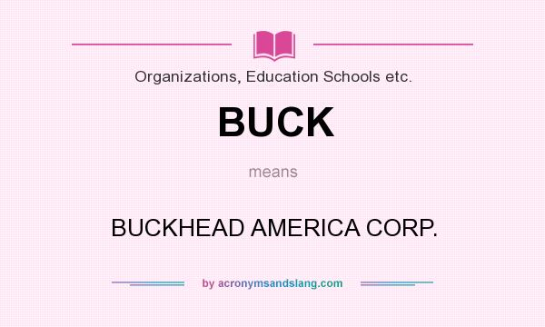 What does BUCK mean? It stands for BUCKHEAD AMERICA CORP.