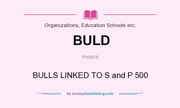 What does BULD mean? It stands for BULLS LINKED TO S and P 500