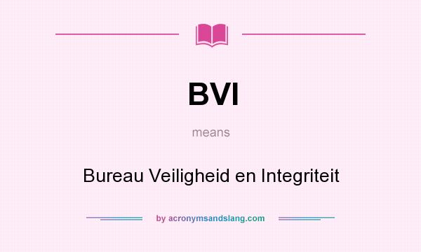 What does BVI mean? It stands for Bureau Veiligheid en Integriteit