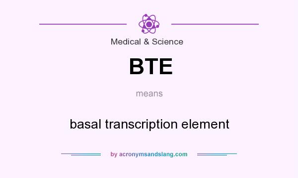 What does BTE mean? It stands for basal transcription element