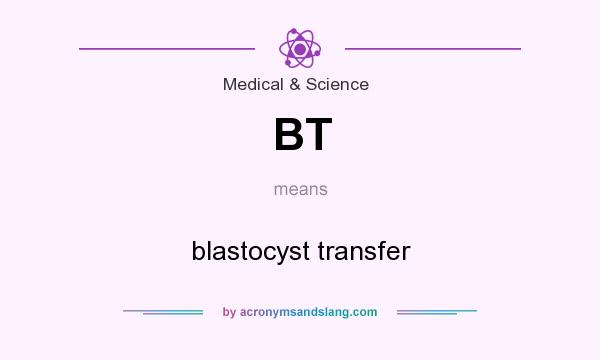What does BT mean? It stands for blastocyst transfer