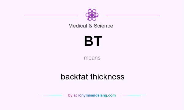 What does BT mean? It stands for backfat thickness