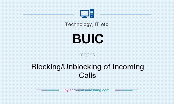What does BUIC mean? It stands for Blocking/Unblocking of Incoming Calls