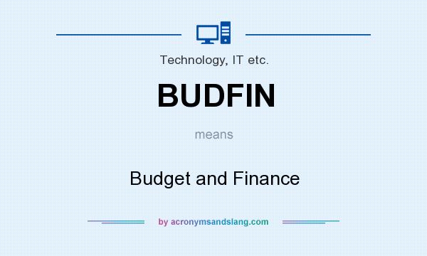 What does BUDFIN mean? It stands for Budget and Finance