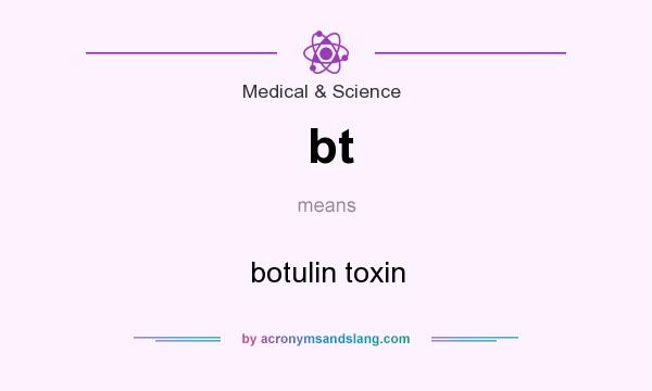 What does bt mean? It stands for botulin toxin
