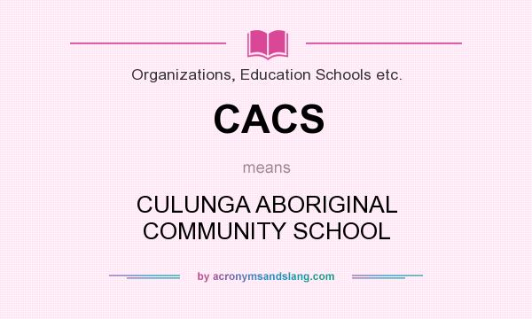 What does CACS mean? It stands for CULUNGA ABORIGINAL COMMUNITY SCHOOL
