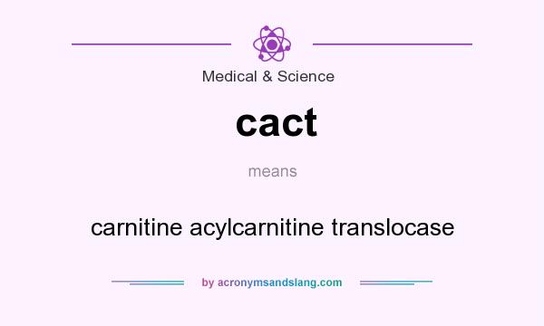 What does cact mean? It stands for carnitine acylcarnitine translocase