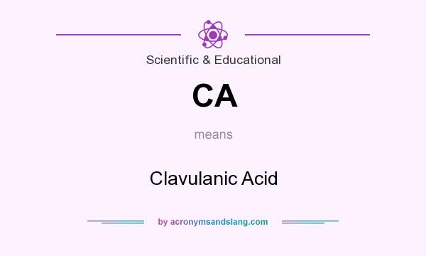 What does CA mean? It stands for Clavulanic Acid