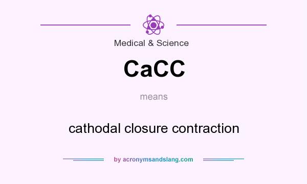 What does CaCC mean? It stands for cathodal closure contraction