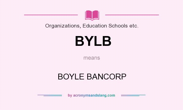What does BYLB mean? It stands for BOYLE BANCORP
