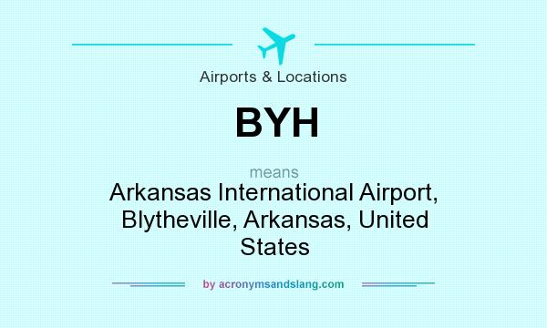 What does BYH mean? It stands for Arkansas International Airport, Blytheville, Arkansas, United States
