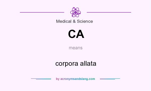 What does CA mean? It stands for corpora allata