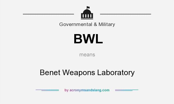 What does BWL mean? It stands for Benet Weapons Laboratory