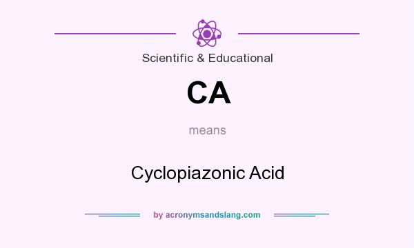What does CA mean? It stands for Cyclopiazonic Acid