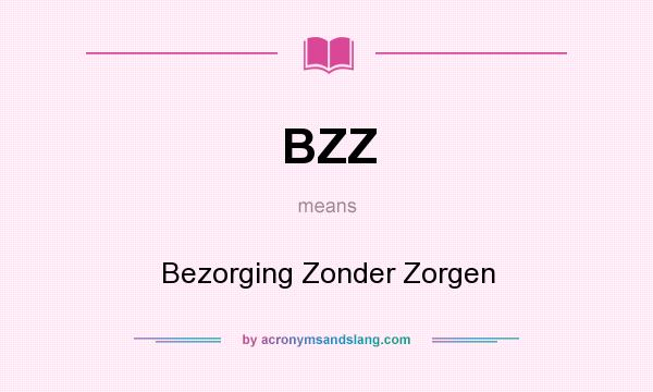 What does BZZ mean? It stands for Bezorging Zonder Zorgen