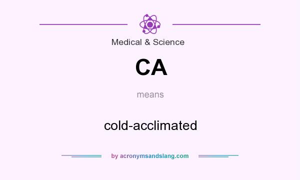 What does CA mean? It stands for cold-acclimated
