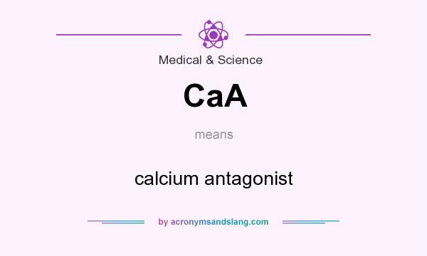 What does CaA mean? It stands for calcium antagonist