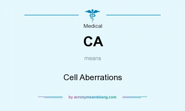What does CA mean? It stands for Cell Aberrations