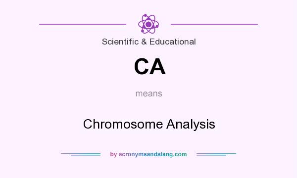 What does CA mean? It stands for Chromosome Analysis