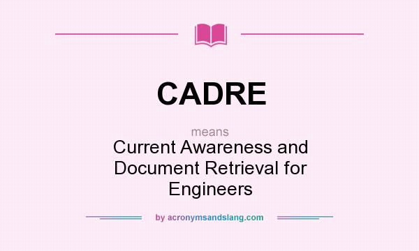 What does CADRE mean? It stands for Current Awareness and Document Retrieval for Engineers