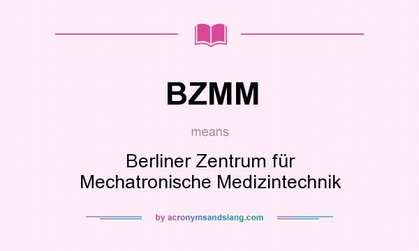 What does BZMM mean? It stands for Berliner Zentrum für Mechatronische Medizintechnik