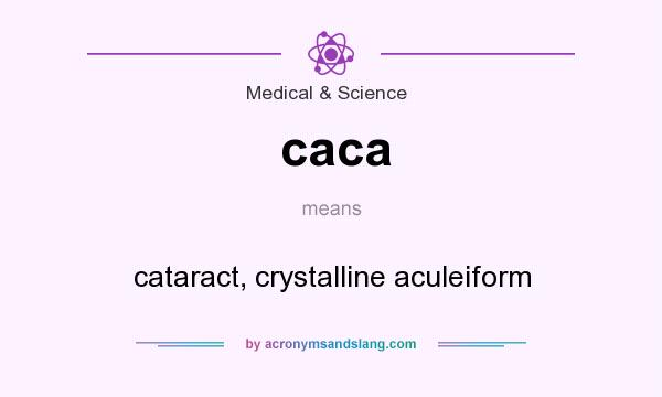 What does caca mean? It stands for cataract, crystalline aculeiform