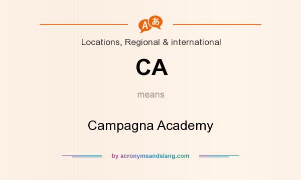 What does CA mean? It stands for Campagna Academy