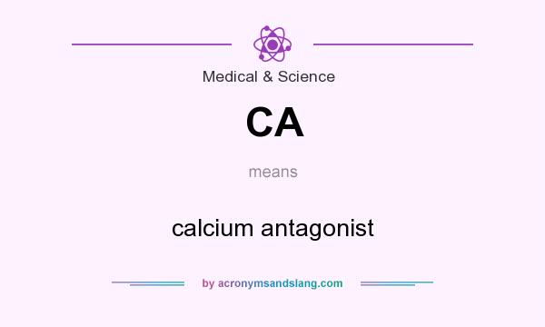 What does CA mean? It stands for calcium antagonist