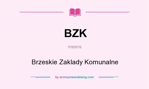 What does BZK mean? It stands for Brzeskie Zaklady Komunalne