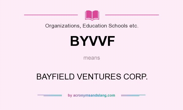 What does BYVVF mean? It stands for BAYFIELD VENTURES CORP.