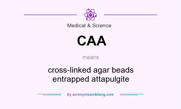 What does CAA mean? It stands for cross-linked agar beads entrapped attapulgite