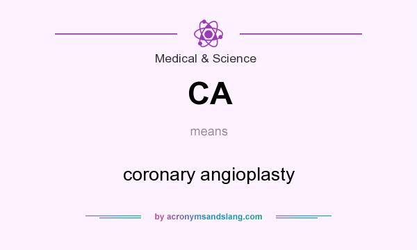 What does CA mean? It stands for coronary angioplasty