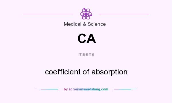 What does CA mean? It stands for coefficient of absorption
