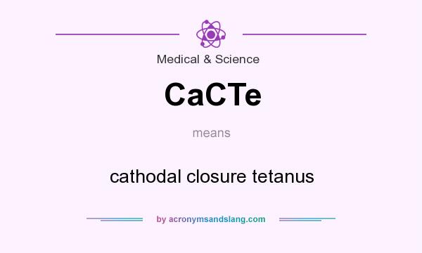 What does CaCTe mean? It stands for cathodal closure tetanus