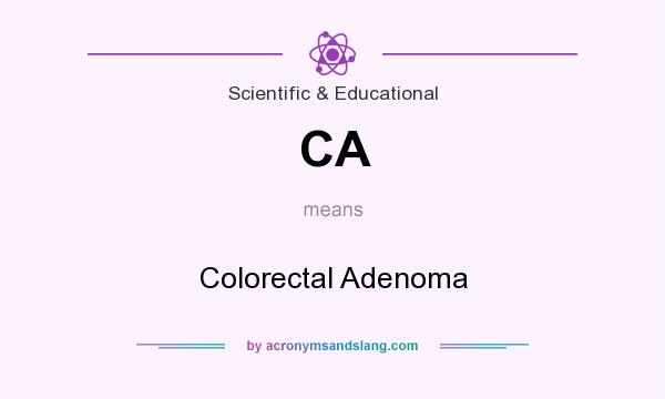 What does CA mean? It stands for Colorectal Adenoma