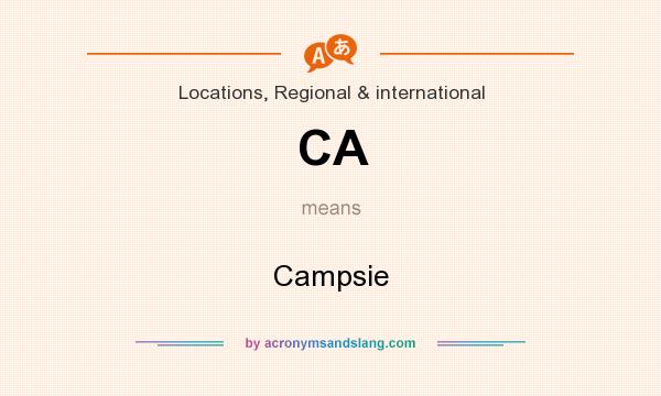 What does CA mean? It stands for Campsie