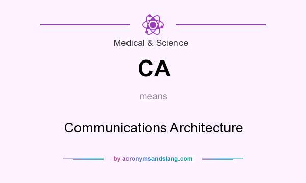 What does CA mean? It stands for Communications Architecture