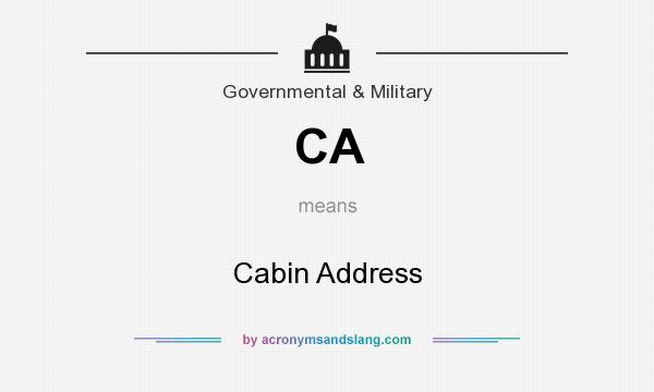 What does CA mean? It stands for Cabin Address