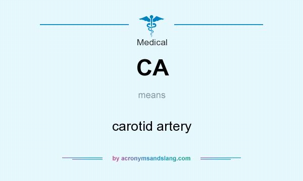 What does CA mean? It stands for carotid artery