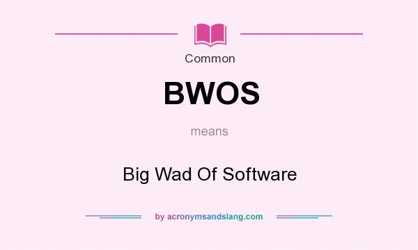 What does BWOS mean? It stands for Big Wad Of Software