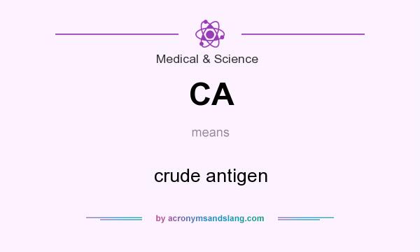 What does CA mean? It stands for crude antigen