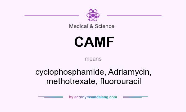 What does CAMF mean? It stands for cyclophosphamide, Adriamycin, methotrexate, fluorouracil