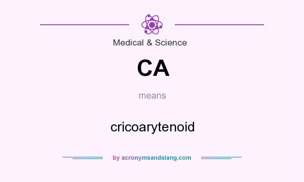 What does CA mean? It stands for cricoarytenoid